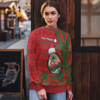 Guam Christmas Ugly Christmas Sweater Chamorro Seal Hat Santa Tribal Waves DT05 - Polynesian Pride