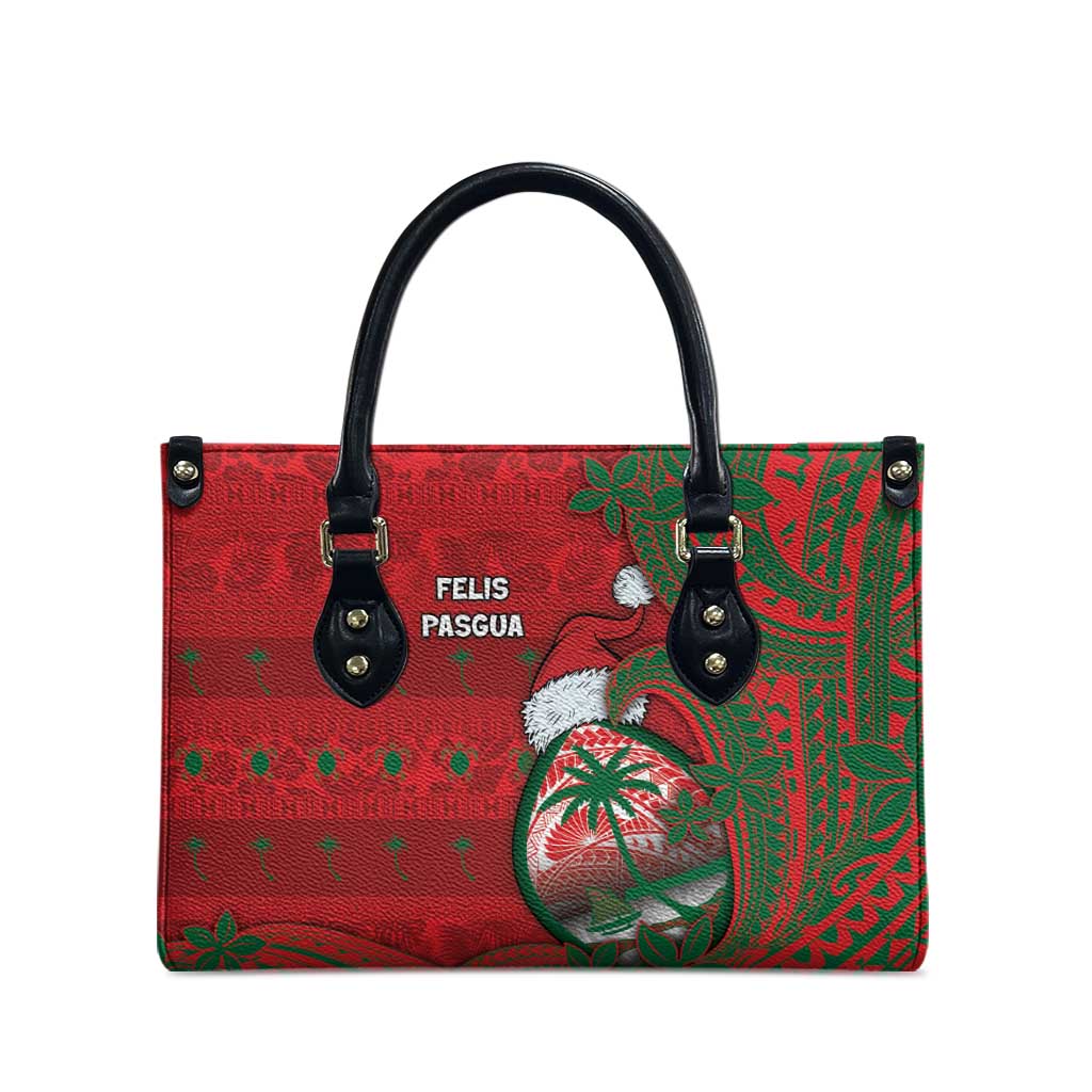 Guam Christmas Leather Bag Chamorro Seal Hat Santa Tribal Waves DT05 - Polynesian Pride