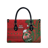Guam Christmas Leather Bag Chamorro Seal Hat Santa Tribal Waves DT05 - Polynesian Pride