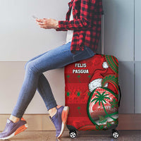 Guam Christmas Luggage Cover Chamorro Seal Hat Santa Tribal Waves DT05 - Polynesian Pride