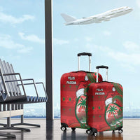 Guam Christmas Luggage Cover Chamorro Seal Hat Santa Tribal Waves DT05 - Polynesian Pride