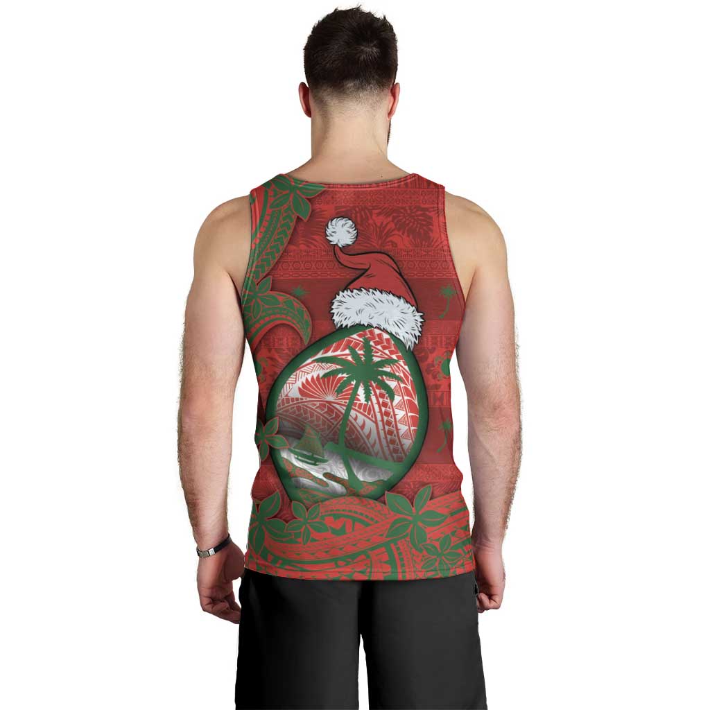Guam Christmas Men Tank Top Chamorro Seal Hat Santa Tribal Waves DT05 - Polynesian Pride