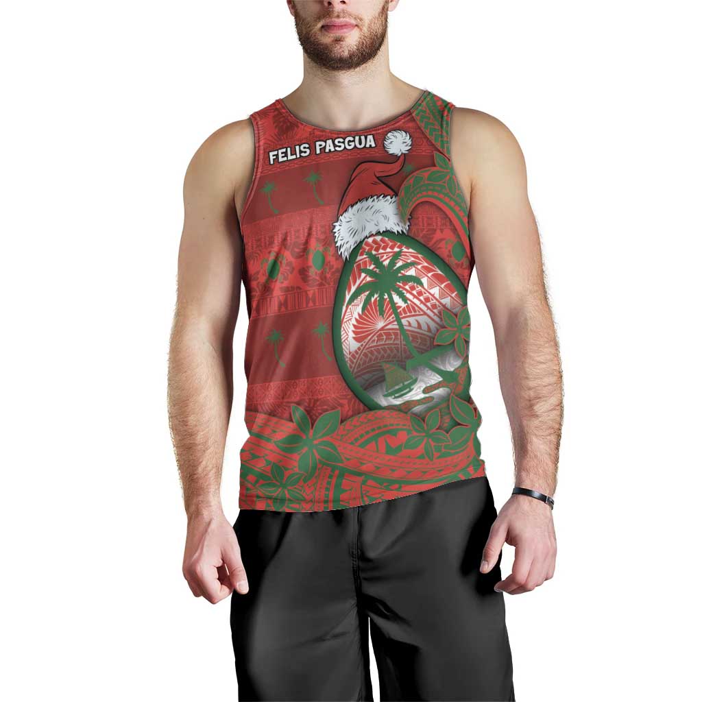 Guam Christmas Men Tank Top Chamorro Seal Hat Santa Tribal Waves DT05 - Polynesian Pride