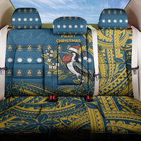 Nauru Christmas Back Car Seat Cover Frigatebird Bird Santa Tribal Waves DT05 One Size Deep Blue - Polynesian Pride