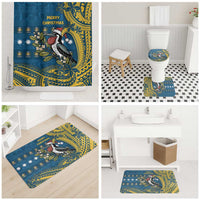 Nauru Christmas Bathroom Set Frigatebird Bird Santa Tribal Waves DT05 - Polynesian Pride