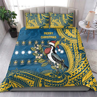 Nauru Christmas Bedding Set Frigatebird Bird Santa Tribal Waves DT05 - Polynesian Pride