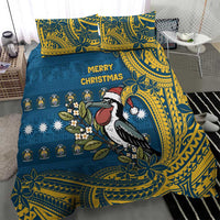 Nauru Christmas Bedding Set Frigatebird Bird Santa Tribal Waves DT05 - Polynesian Pride