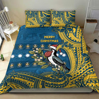 Nauru Christmas Bedding Set Frigatebird Bird Santa Tribal Waves DT05 - Polynesian Pride