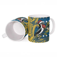 Nauru Christmas Ceramic Mug Frigatebird Bird Santa Tribal Waves DT05 - Polynesian Pride