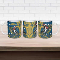 Nauru Christmas Ceramic Mug Frigatebird Bird Santa Tribal Waves DT05 - Polynesian Pride