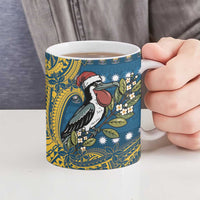 Nauru Christmas Ceramic Mug Frigatebird Bird Santa Tribal Waves DT05 - Polynesian Pride