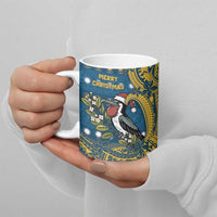 Nauru Christmas Ceramic Mug Frigatebird Bird Santa Tribal Waves DT05 - Polynesian Pride
