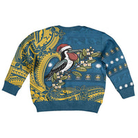 Nauru Christmas Kid Ugly Christmas Sweater Frigatebird Bird Santa Tribal Waves DT05 - Polynesian Pride