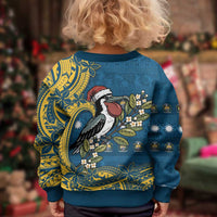 Nauru Christmas Kid Ugly Christmas Sweater Frigatebird Bird Santa Tribal Waves DT05 - Polynesian Pride