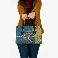 Nauru Christmas Leather Bag Frigatebird Bird Santa Tribal Waves DT05 - Polynesian Pride