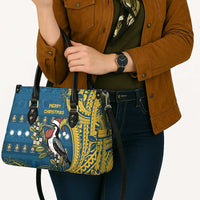 Nauru Christmas Leather Bag Frigatebird Bird Santa Tribal Waves DT05 - Polynesian Pride