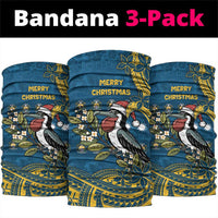 Nauru Christmas Neck Gaiter Frigatebird Bird Santa Tribal Waves DT05 package One Size: 25*50cm Deep Blue - Polynesian Pride