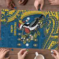 Nauru Christmas Puzzle Frigatebird Bird Santa Tribal Waves DT05 - Polynesian Pride
