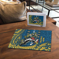 Nauru Christmas Puzzle Frigatebird Bird Santa Tribal Waves DT05 - Polynesian Pride