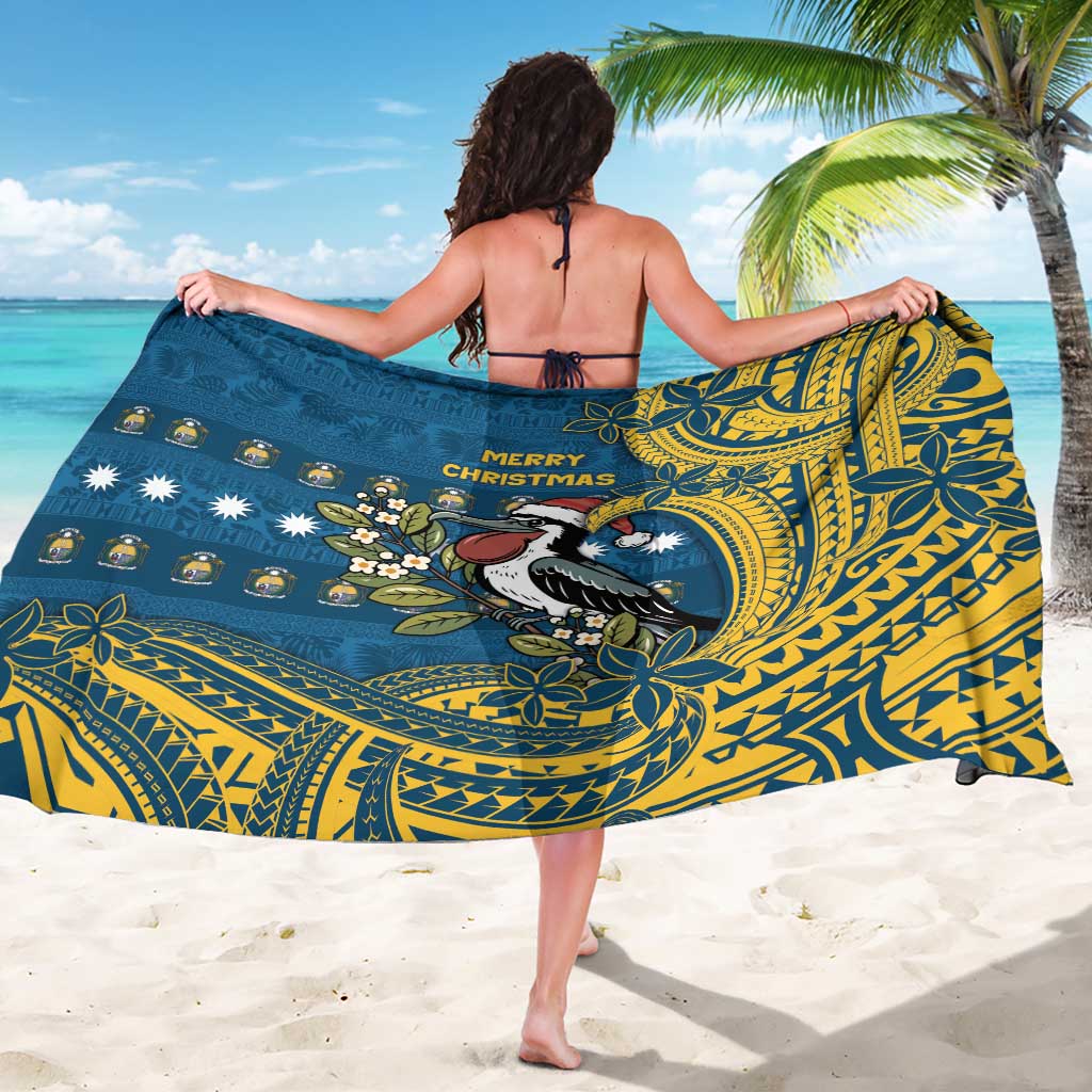 Nauru Christmas Sarong Frigatebird Bird Santa Tribal Waves DT05 - Polynesian Pride