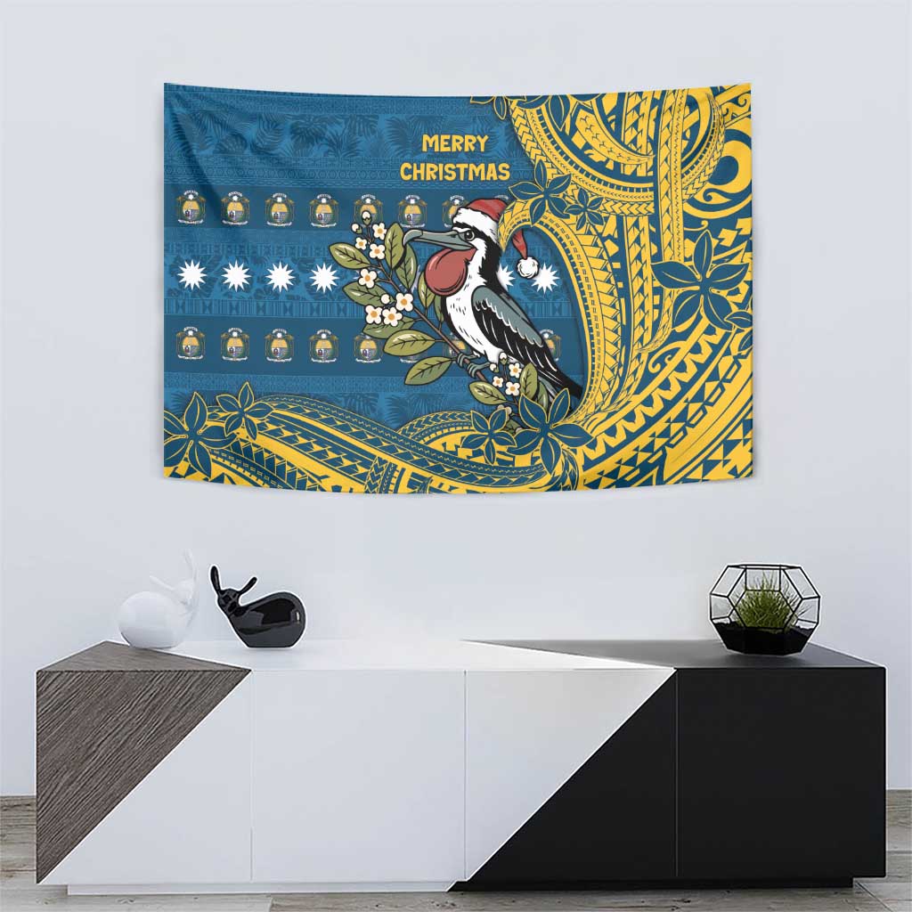 Nauru Christmas Tapestry Frigatebird Bird Santa Tribal Waves DT05 - Polynesian Pride