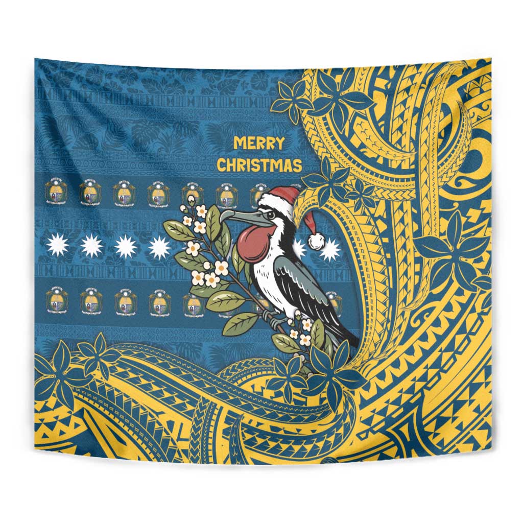 Nauru Christmas Tapestry Frigatebird Bird Santa Tribal Waves DT05 - Polynesian Pride