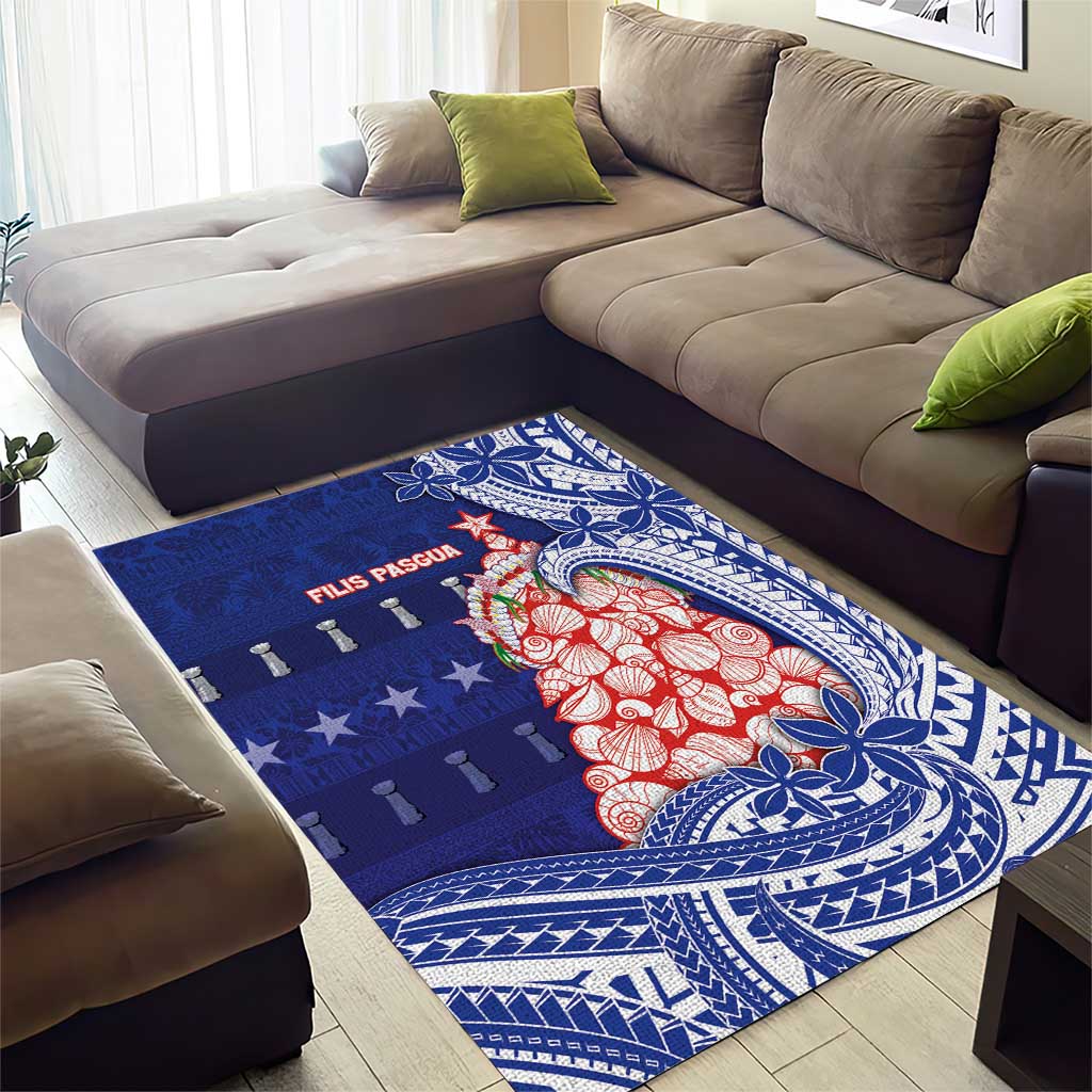 Northern Mariana Islands Christmas Area Rug Seashell Xmas Tree Tribal Waves DT05 - Polynesian Pride