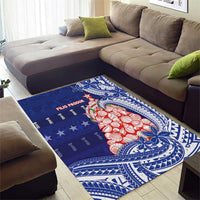 Northern Mariana Islands Christmas Area Rug Seashell Xmas Tree Tribal Waves DT05 - Polynesian Pride