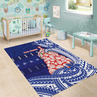 Northern Mariana Islands Christmas Area Rug Seashell Xmas Tree Tribal Waves DT05 - Polynesian Pride