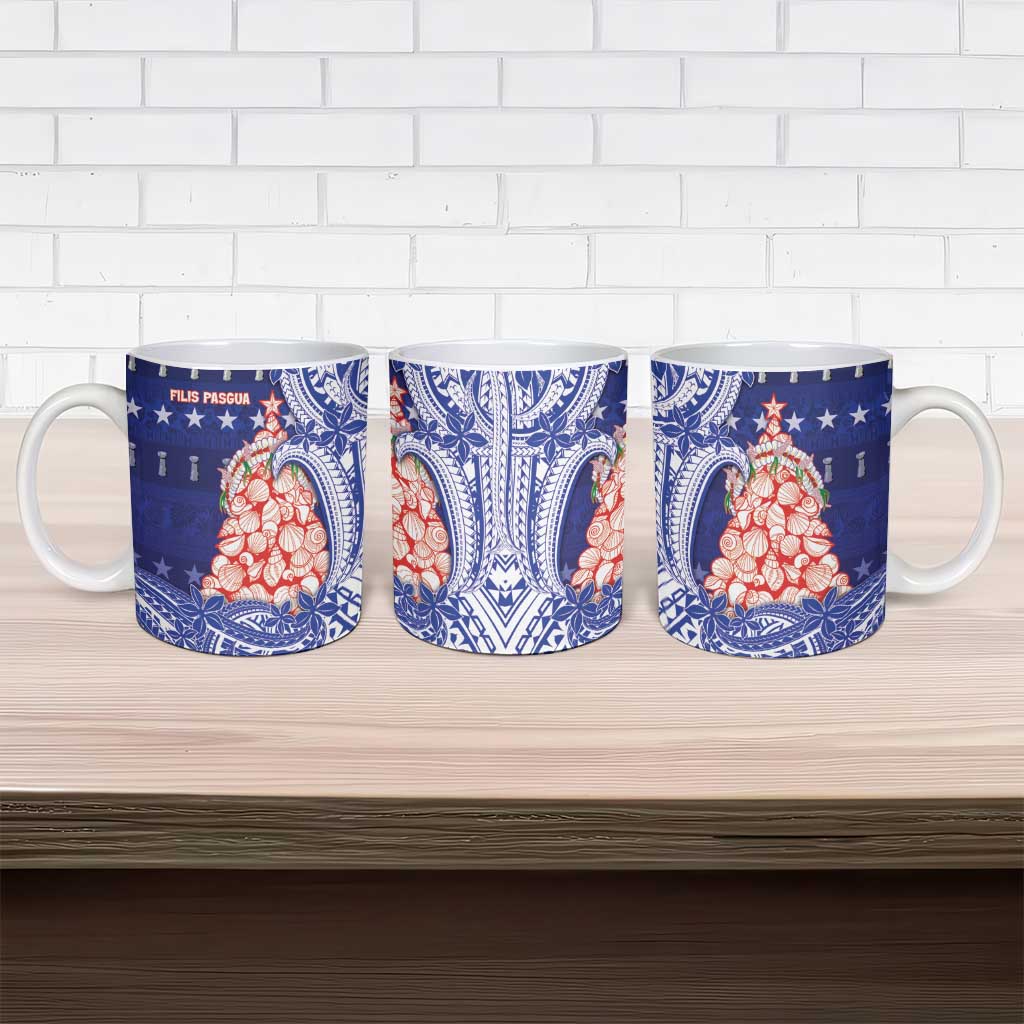 Northern Mariana Islands Christmas Ceramic Mug Seashell Xmas Tree Tribal Waves DT05 - Polynesian Pride