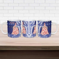 Northern Mariana Islands Christmas Ceramic Mug Seashell Xmas Tree Tribal Waves DT05 - Polynesian Pride