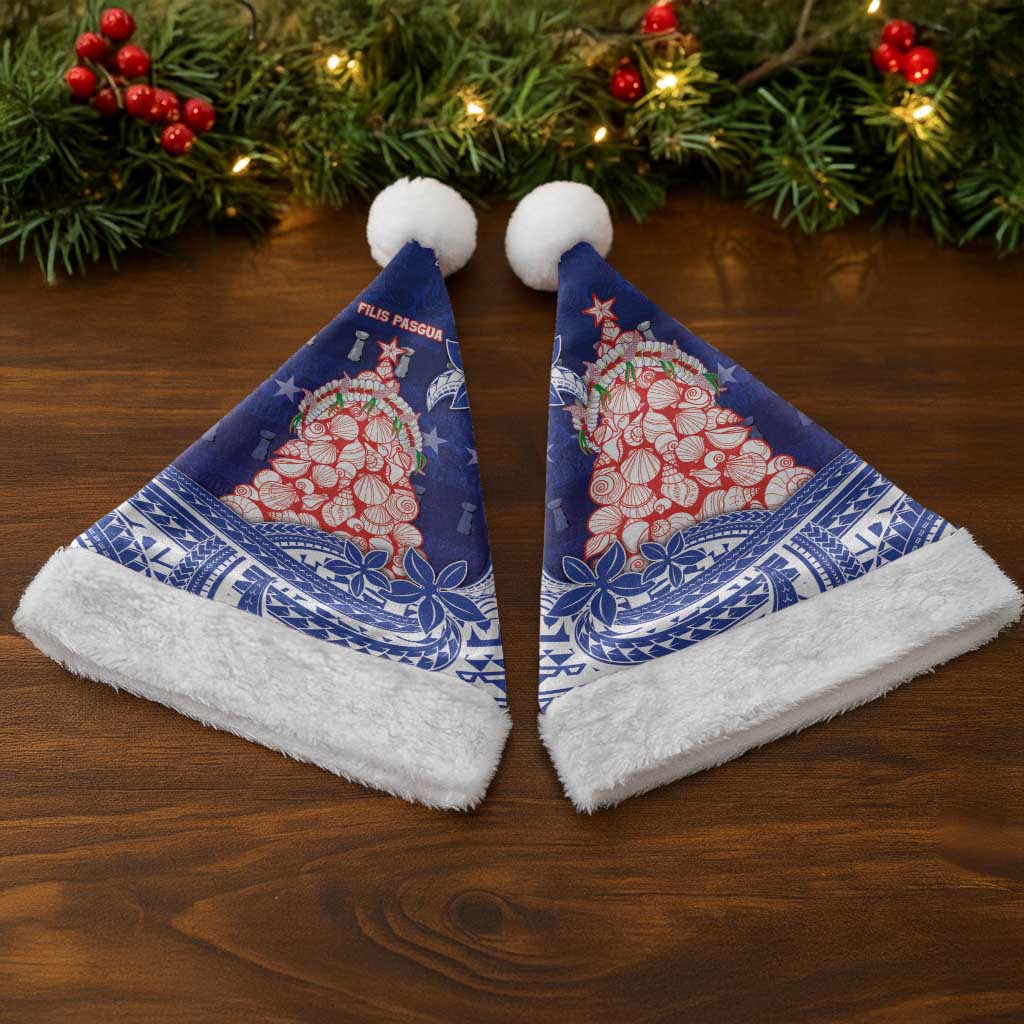 Northern Mariana Islands Christmas Santa Hat Seashell Xmas Tree Tribal Waves DT05 - Polynesian Pride