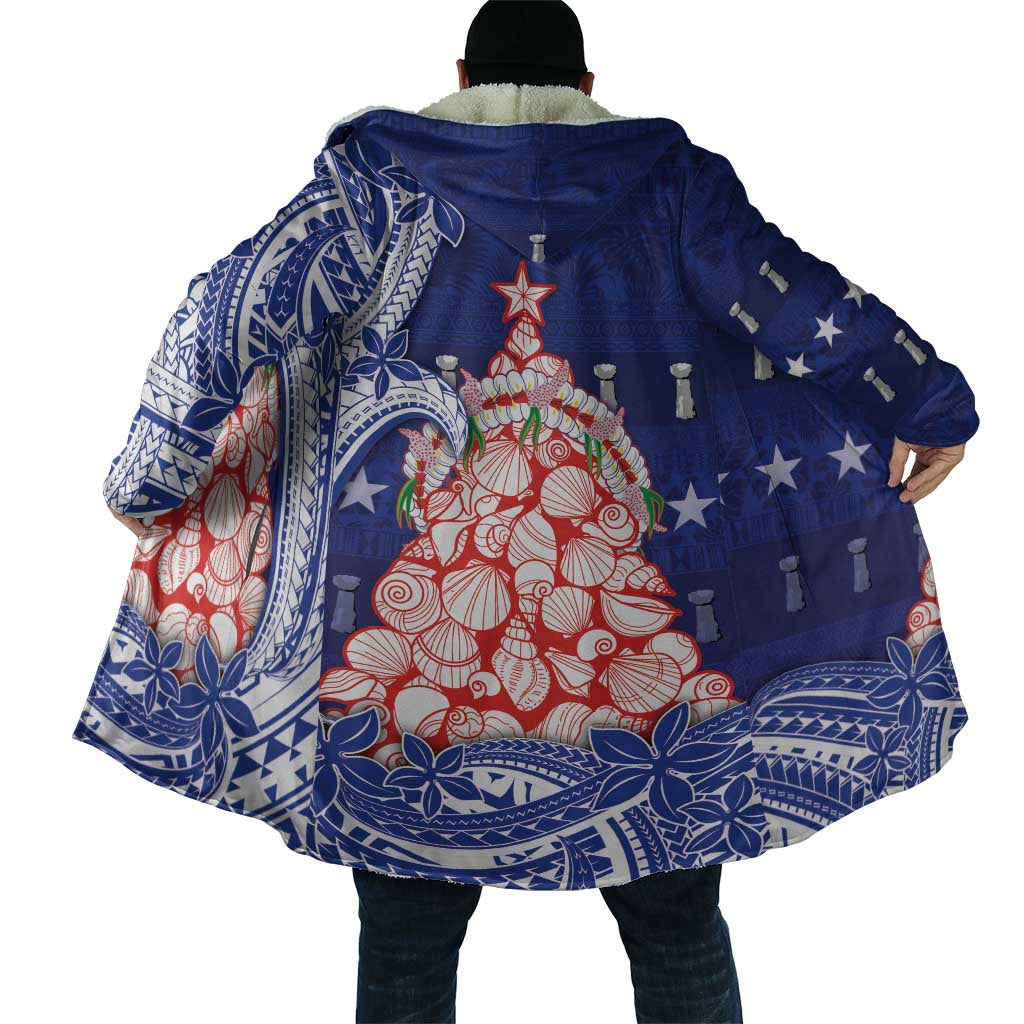 Northern Mariana Islands Christmas Cloak Seashell Xmas Tree Tribal Waves DT05 - Polynesian Pride
