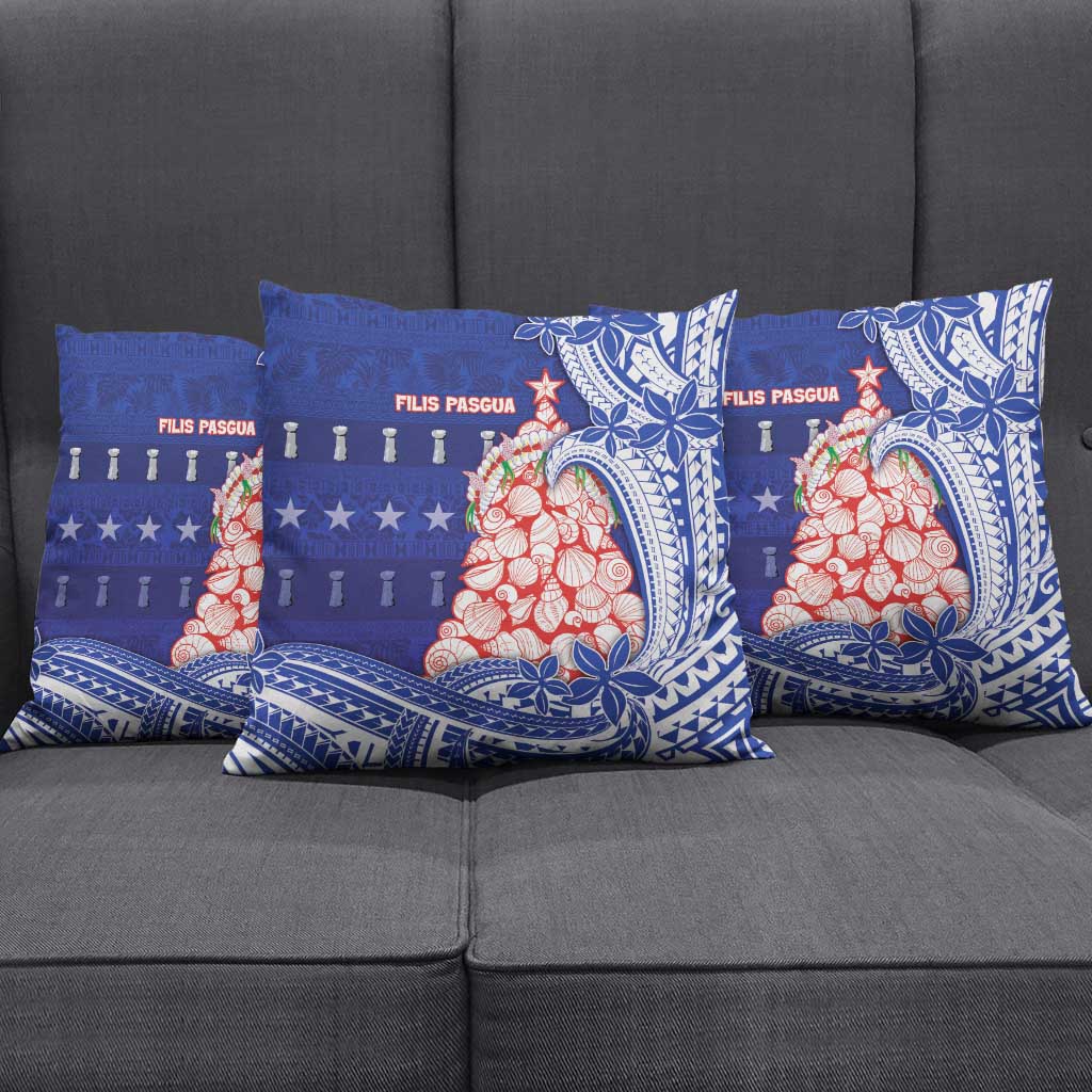 Northern Mariana Islands Christmas Pillow Cover Seashell Xmas Tree Tribal Waves DT05 - Polynesian Pride
