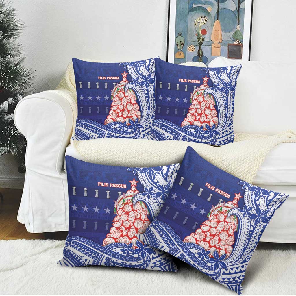 Northern Mariana Islands Christmas Pillow Cover Seashell Xmas Tree Tribal Waves DT05 - Polynesian Pride