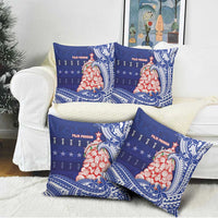 Northern Mariana Islands Christmas Pillow Cover Seashell Xmas Tree Tribal Waves DT05 - Polynesian Pride