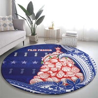 Northern Mariana Islands Christmas Round Carpet Seashell Xmas Tree Tribal Waves DT05 - Polynesian Pride