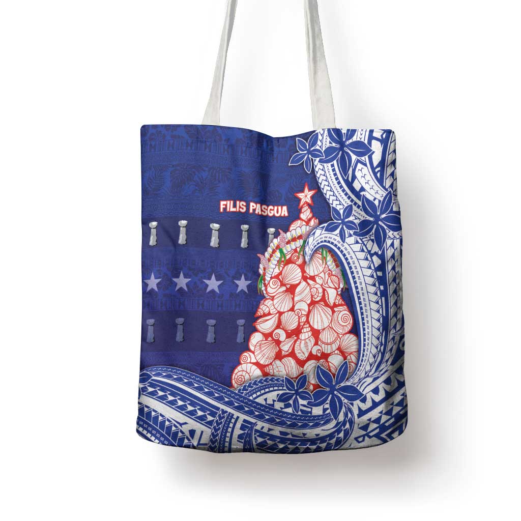 Northern Mariana Islands Christmas Tote Bag Seashell Xmas Tree Tribal Waves DT05 - Polynesian Pride