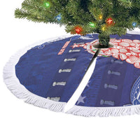 Northern Mariana Islands Christmas Tree Skirt Seashell Xmas Tree Tribal Waves DT05 - Polynesian Pride