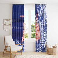 Northern Mariana Islands Christmas Window Curtain Seashell Xmas Tree Tribal Waves DT05 - Polynesian Pride