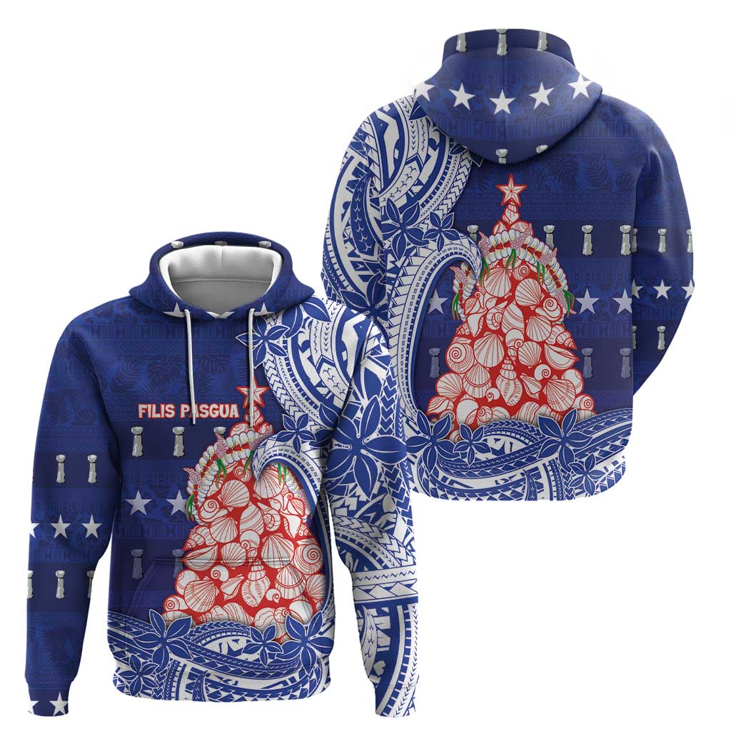 Northern Mariana Islands Christmas Zip Hoodie Seashell Xmas Tree Tribal Waves DT05 - Polynesian Pride
