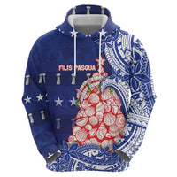 Northern Mariana Islands Christmas Zip Hoodie Seashell Xmas Tree Tribal Waves DT05 - Polynesian Pride