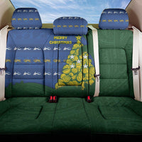 Solomon Islands Christmas Back Car Seat Cover Seashell Xmas Tree Tribal Waves DT05 One Size Navy - Polynesian Pride