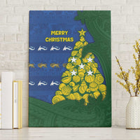 Solomon Islands Christmas Canvas Wall Art Seashell Xmas Tree Tribal Waves DT05 Without Frame Navy - Polynesian Pride