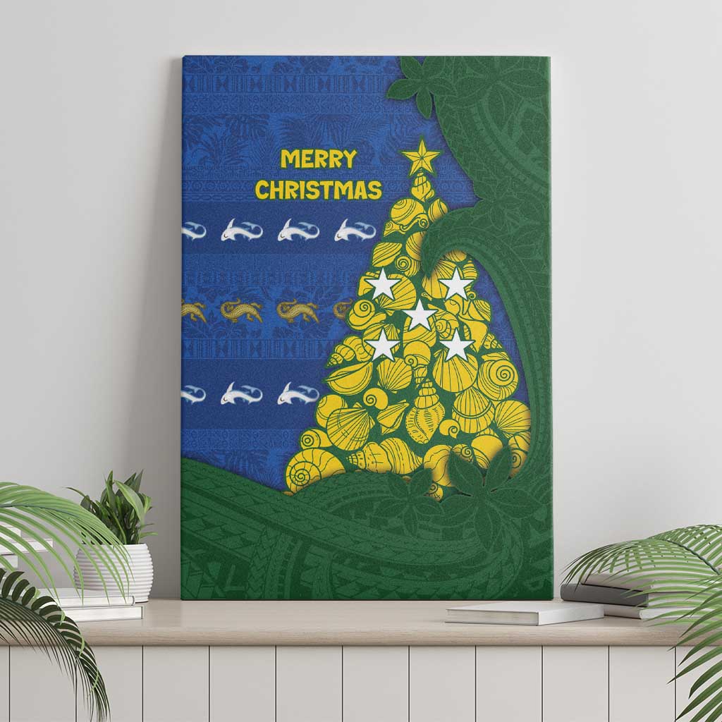 Solomon Islands Christmas Canvas Wall Art Seashell Xmas Tree Tribal Waves DT05 - Polynesian Pride