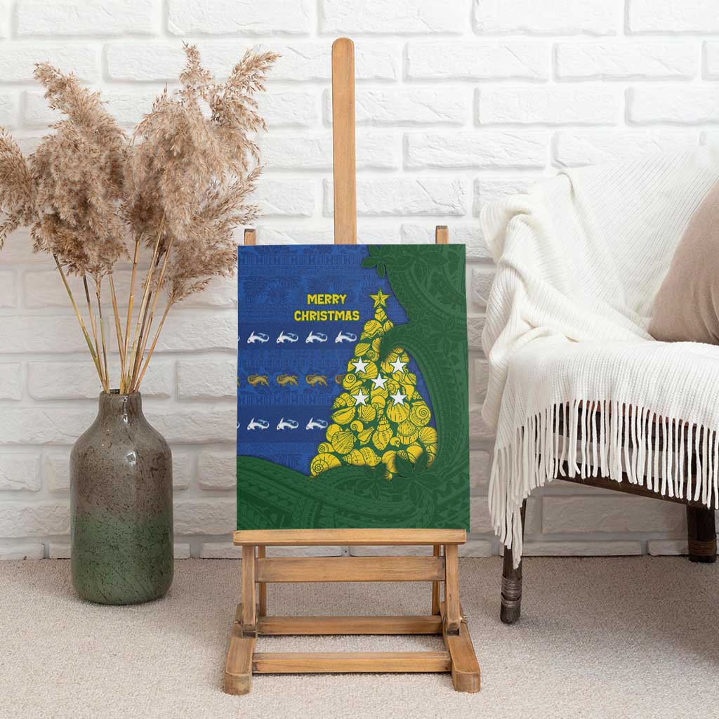 Solomon Islands Christmas Canvas Wall Art Seashell Xmas Tree Tribal Waves DT05 - Polynesian Pride