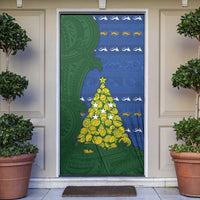 Solomon Islands Christmas Door Cover Seashell Xmas Tree Tribal Waves DT05 Navy - Polynesian Pride