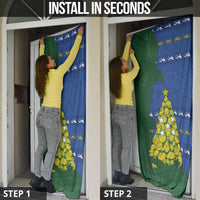 Solomon Islands Christmas Door Cover Seashell Xmas Tree Tribal Waves DT05 - Polynesian Pride