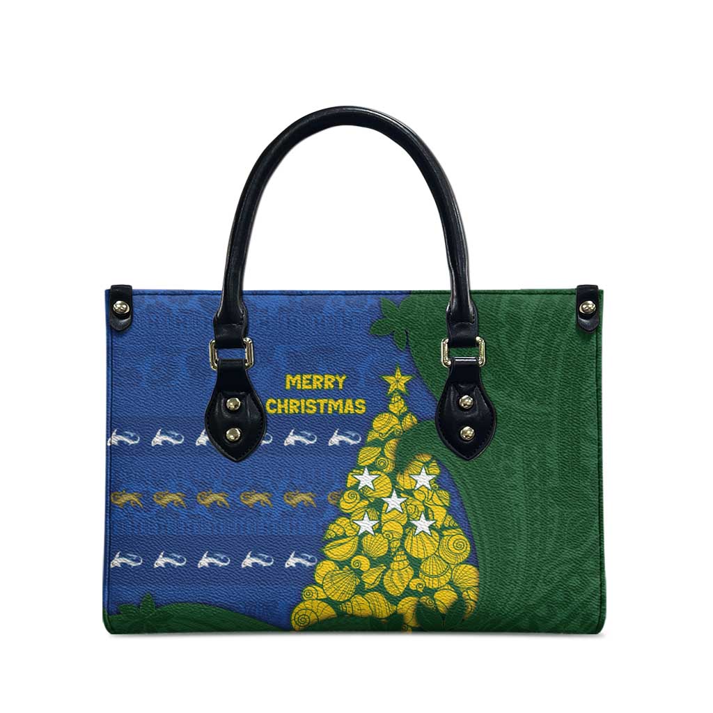 Solomon Islands Christmas Leather Bag Seashell Xmas Tree Tribal Waves DT05 - Polynesian Pride
