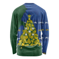 Solomon Islands Christmas Long Sleeve Shirt Seashell Xmas Tree Tribal Waves DT05 - Polynesian Pride